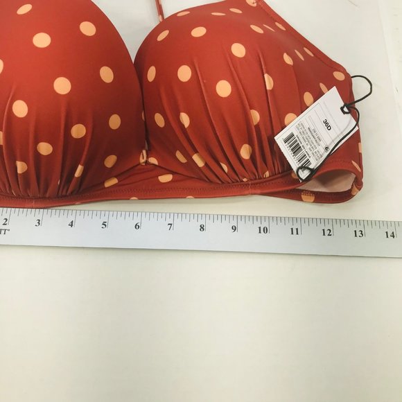 Shade And Shore Women's Size 36D Bikini Swim Top Underwire Brown Polka Dot New - Picture 10 of 13